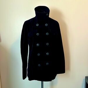 Black velvet double-breasted Calvin Klein blazer